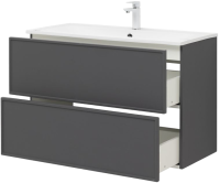 Тумба с раковиной Aquanet Арт 90 подвесная, ясень графит