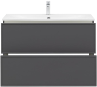 Тумба с раковиной Aquanet Арт 90 подвесная, ясень графит