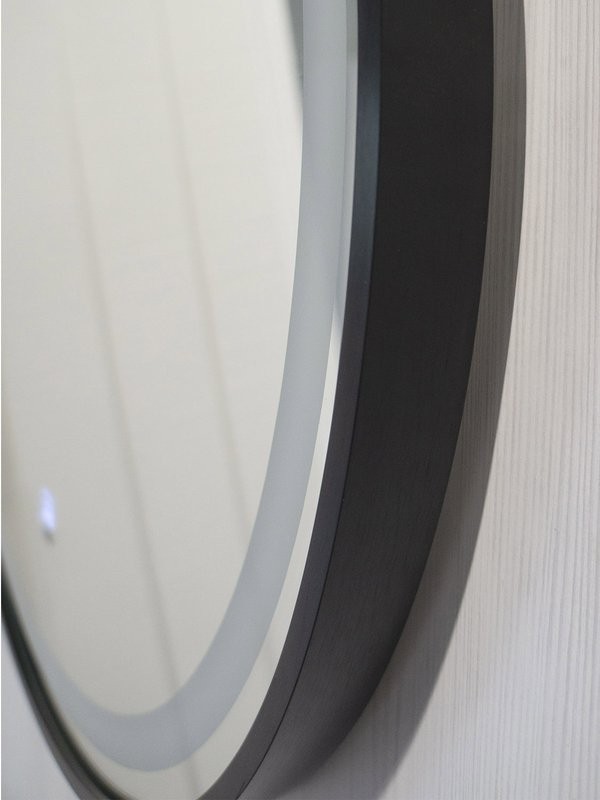 Зеркало круглое Comforty Лея 60 с подсветкой, бесконтактный сенсор, черное