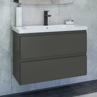 Тумба под раковину без столешницы Caprigo Forte 80 подвесная, графит