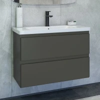 Тумба под раковину без столешницы Caprigo Forte 80 подвесная, графит