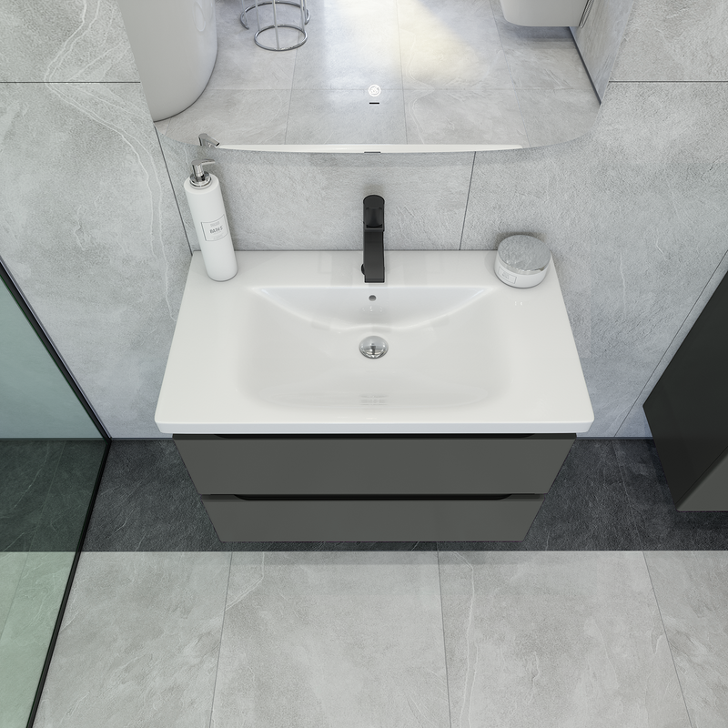 Тумба под раковину без столешницы Caprigo Forte 80 подвесная, графит