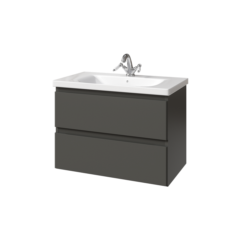Тумба под раковину без столешницы Caprigo Forte 80 подвесная, графит