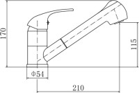 Смеситель для кухни Fashun A6003 хром