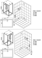 Душевая кабина Esbano Econom ESE-118CKR
