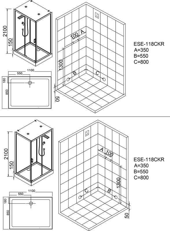 Душевая кабина Esbano Econom ESE-118CKR
