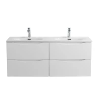 Тумба под раковину BelBagno Marino-cer-n 120 подвесная, bianco lucido, для двоих