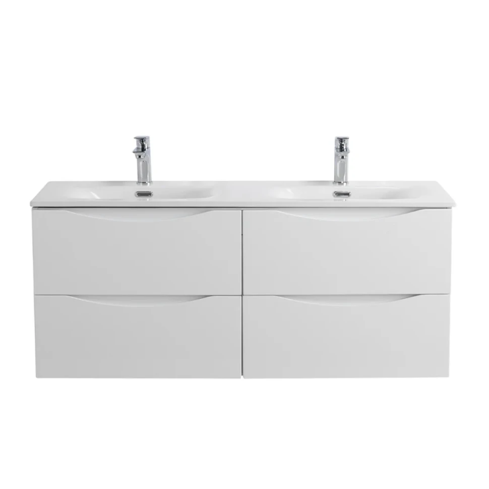 Тумба под раковину BelBagno Marino-cer-n 120 подвесная, bianco lucido, для двоих
