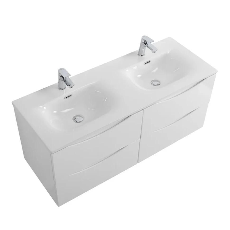 Тумба под раковину BelBagno Marino-cer-n 120 подвесная, bianco lucido, для двоих