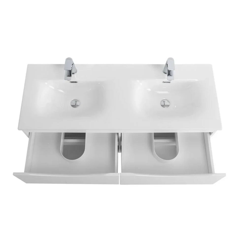 Тумба под раковину BelBagno Marino-cer-n 120 подвесная, bianco lucido, для двоих