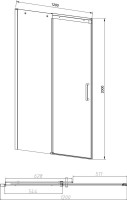 Душевая дверь в нишу Vincea Dice VDS-4D120CL 120 см, профиль хром