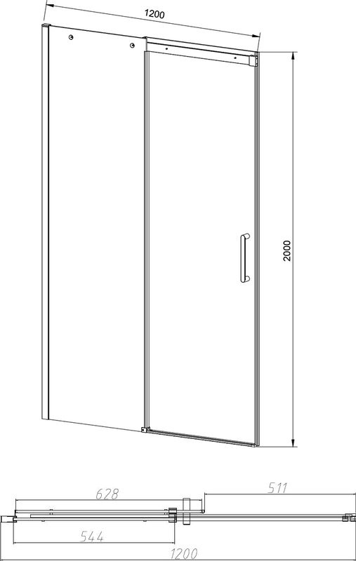 Душевая дверь в нишу Vincea Dice VDS-4D120CL 120 см, профиль хром