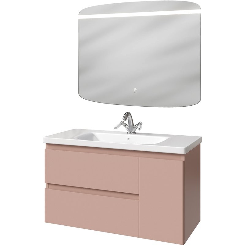 Мебель для ванной комнаты Caprigo Forte 100 R подвесная, пудра