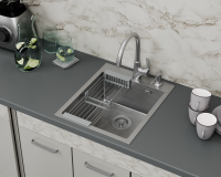 Комплект Мойка D&K DKS415004 сатин + Измельчитель Bone Crusher BC 910-SL-Slim Line