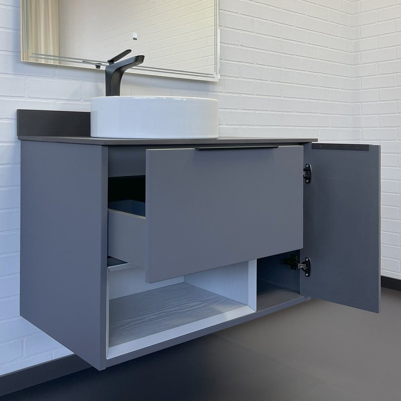 Мебель для ванной комнаты Comforty Джанкой 90 подвесная, антрацит