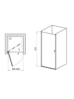Душевая дверь в нишу Ravak Chrome CSD1-90 профиль белый, стекло прозрачное