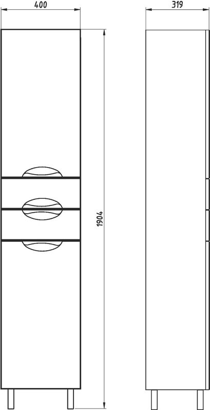Шкаф-пенал для ванной ASB-Mebel Мессина 40 R