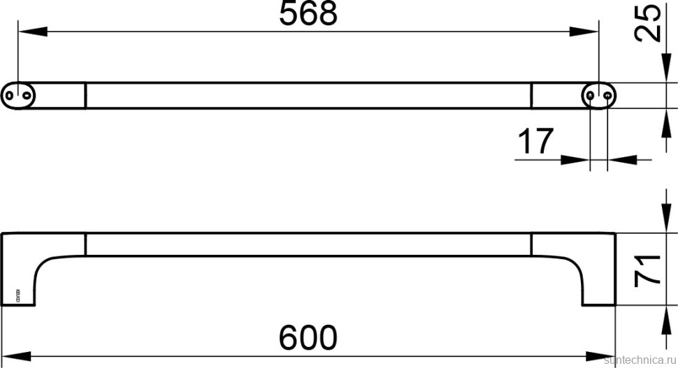 Держатель для полотенец Keuco Edition 400 11501250600 шлифованная латунь