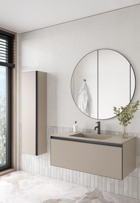 Тумба под раковину без столешницы Armadi Art Quatro 1 100 daphne, профиль anthracite