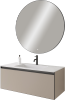 Тумба под раковину без столешницы Armadi Art Quatro 1 100 daphne, профиль anthracite