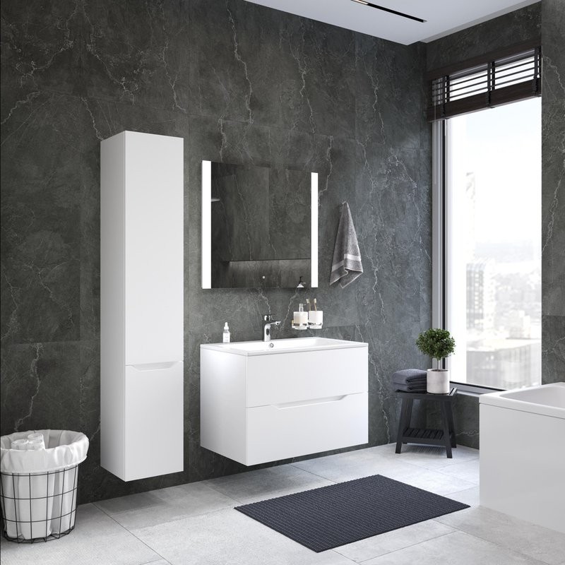 Шкаф-пенал для ванной AM.PM Tender R подвесной, белый глянец