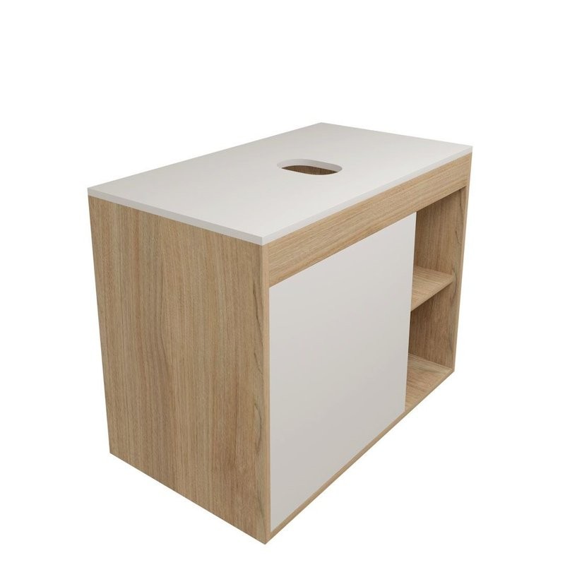 Тумба подвесная Teymi Nura 80, дуб эврика/белый матовый T60533