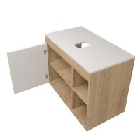 Тумба подвесная Teymi Nura 80, дуб эврика/белый матовый T60533