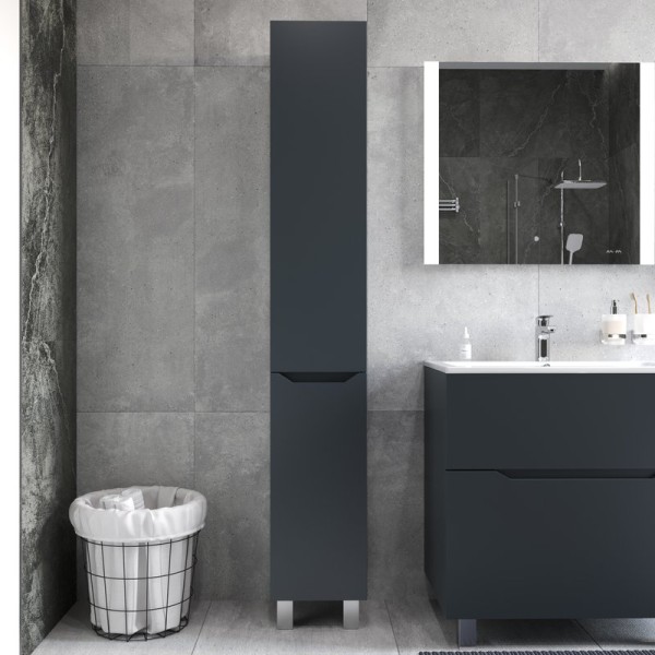 Шкаф-пенал для ванной AM.PM Tender R напольный, графит матовый
