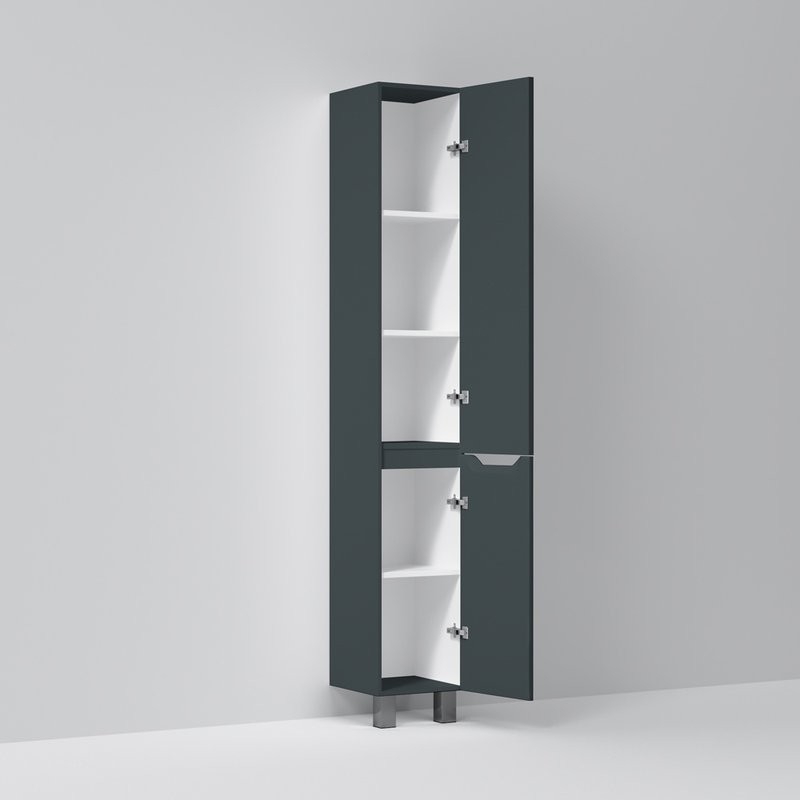 Шкаф-пенал для ванной AM.PM Tender R напольный, графит матовый