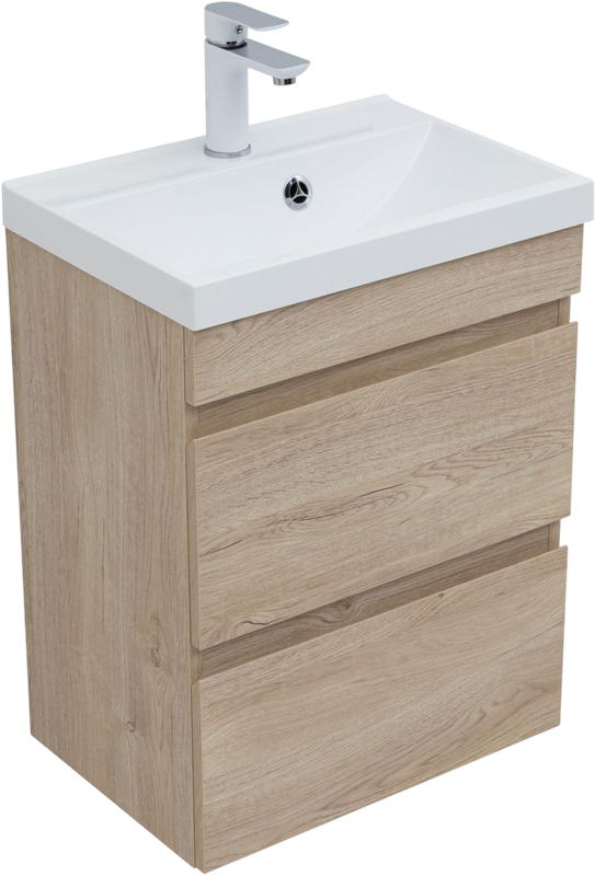 Тумба под раковину без столешницы Aquanet Нота new 50 подвесная, дуб светлый