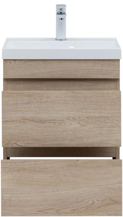 Тумба под раковину без столешницы Aquanet Нота new 50 подвесная, дуб светлый