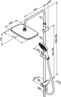 Душевая стойка Damixa Merkur 940000300 черная матовая
