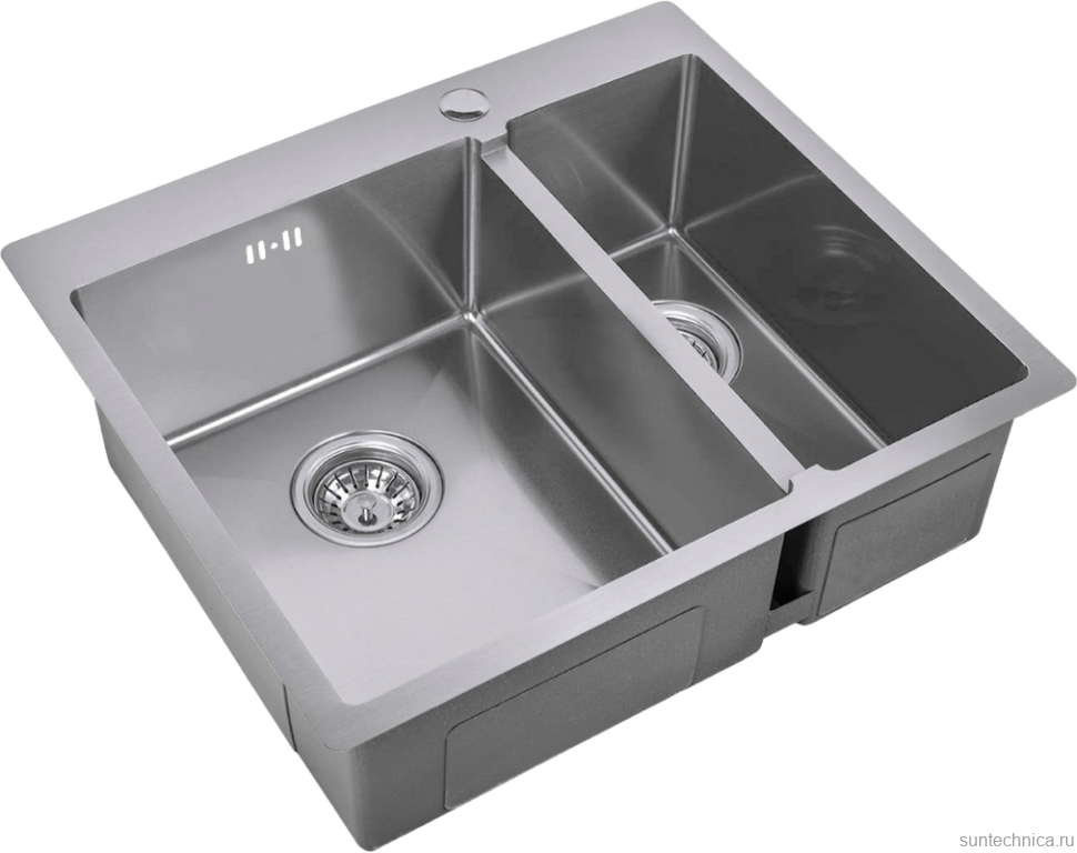 Комплект Мойка Zorg R R 59-2-51-L L, нержавеющая сталь + Измельчитель Inox D