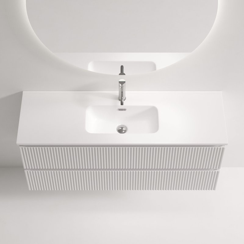 Тумба с раковиной Sancos Snob R 120 Bianco, раковина CN7028