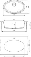 Комплект Мойка Florentina Вега Овал грей + Измельчитель Bone Crusher BC 910-SL-Slim Line