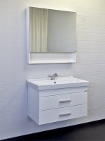 Мебель для ванной комнаты Comforty Никосия 80П подвесная, белый глянец