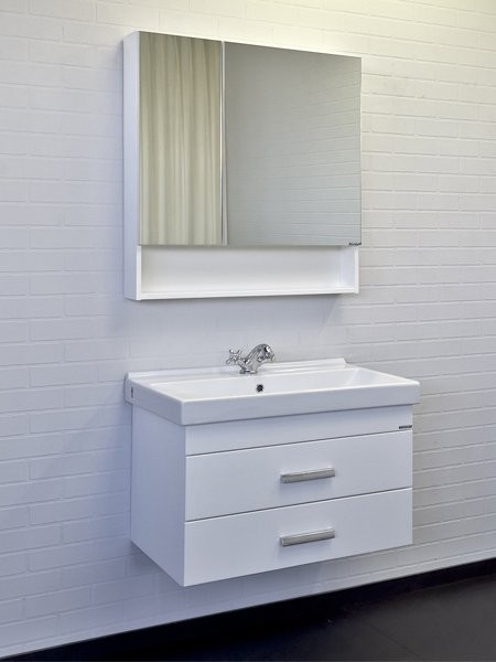Мебель для ванной комнаты Comforty Никосия 80П подвесная, белый глянец