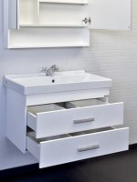 Мебель для ванной комнаты Comforty Никосия 80П подвесная, белый глянец