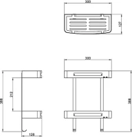 Полка AZARIO AZ-170-2B двухэтажная, матовая черная Полка AZARIO AZ-170-2B двухэтажная, матовая черная