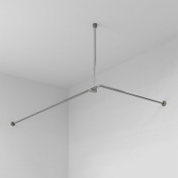 Угловой карниз для ванны Wasserkraft Dinkel SC-469018 180x90 см, Г-образный, серебристый