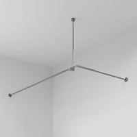 Угловой карниз для ванны Wasserkraft Dinkel SC-469018 180x90 см, Г-образный, серебристый