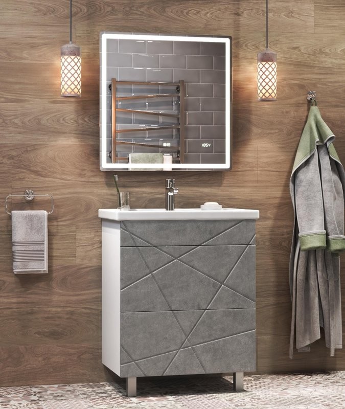 Тумба с раковиной Vigo Geometry 60 бетон