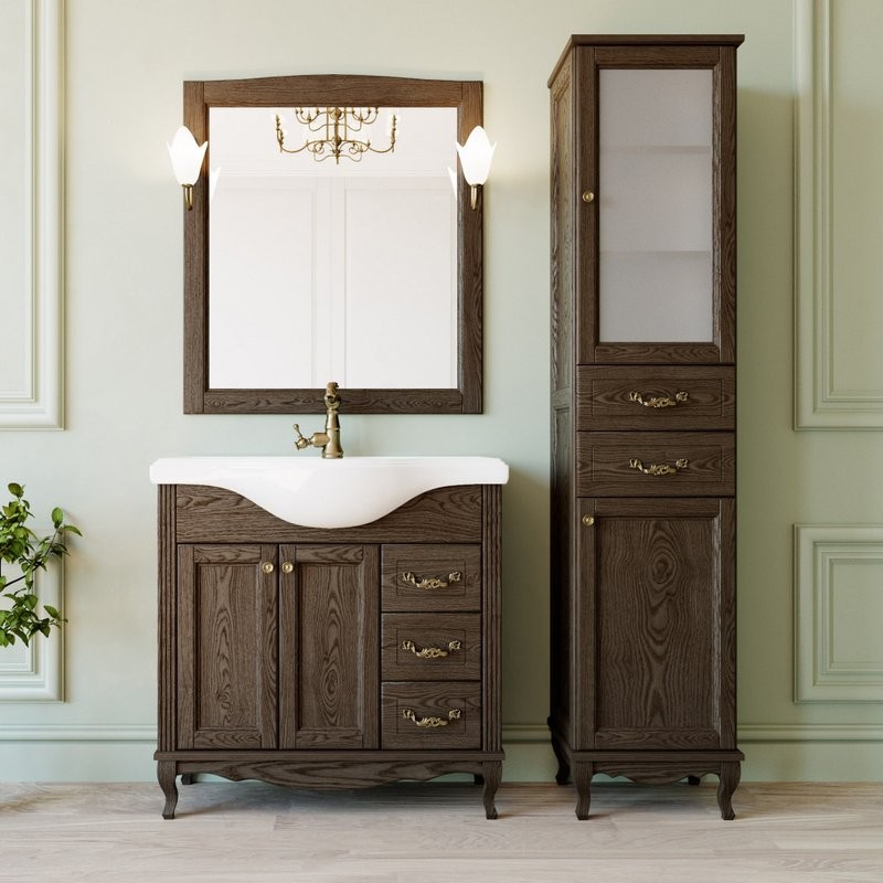 Мебель для ванной комнаты ValenHouse Эллина 80 кальяри, фурнитура бронза