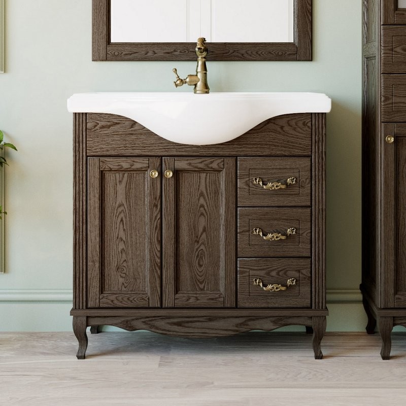 Мебель для ванной комнаты ValenHouse Эллина 80 кальяри, фурнитура бронза