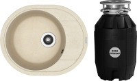 Комплект Мойка Florentina Родос 580 бежевый + Измельчитель Bone Crusher BC 810-AS
