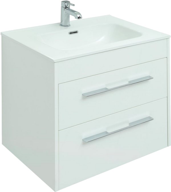 Тумба с раковиной Aquanet Августа 60 белый глянец