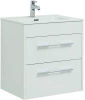 Тумба с раковиной Aquanet Августа 60 белый глянец