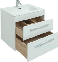Тумба с раковиной Aquanet Августа 60 белый глянец