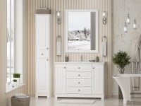 Шкаф-пенал для ванной Misty Ларго 35 L матовый белый