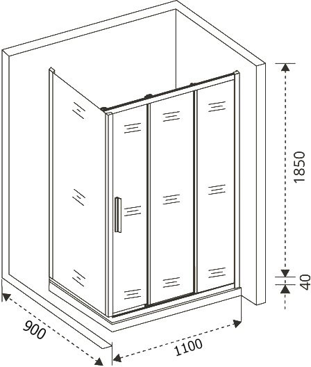 Душевой уголок Good Door Orion WTW+SP-G-CH 110х90 + очиститель для стекол